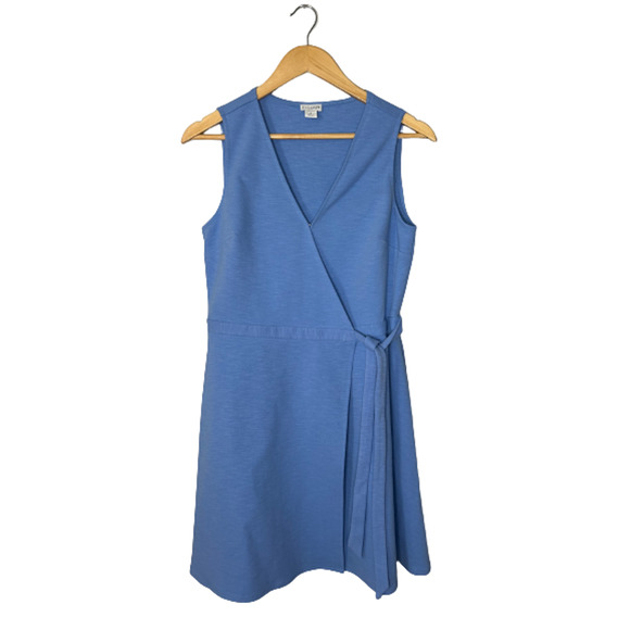 J by J.CREW Factory Blue Ponte Wrap Dress Women's Size Small